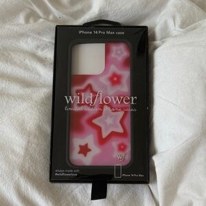 Wildflowers iPhone 14 Pro Max Case - Red and White Star Pattern